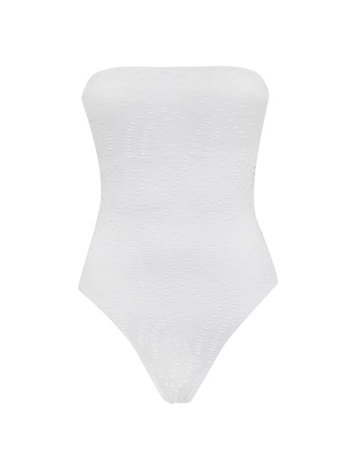 Costume da bagno intero Kayla in sangallo Mc2 Saint Barth | KAYLA03729H SUNFLOWER EMBRY 01